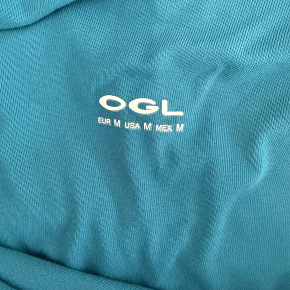 OGL Teal Asymmetrical neck collar Women's Blouse - Picture 3 of 4